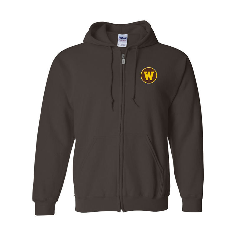 Men's  Western Michigan Broncos  Gildan  Heavy Blend Full Zip Hooded Sweatshirt